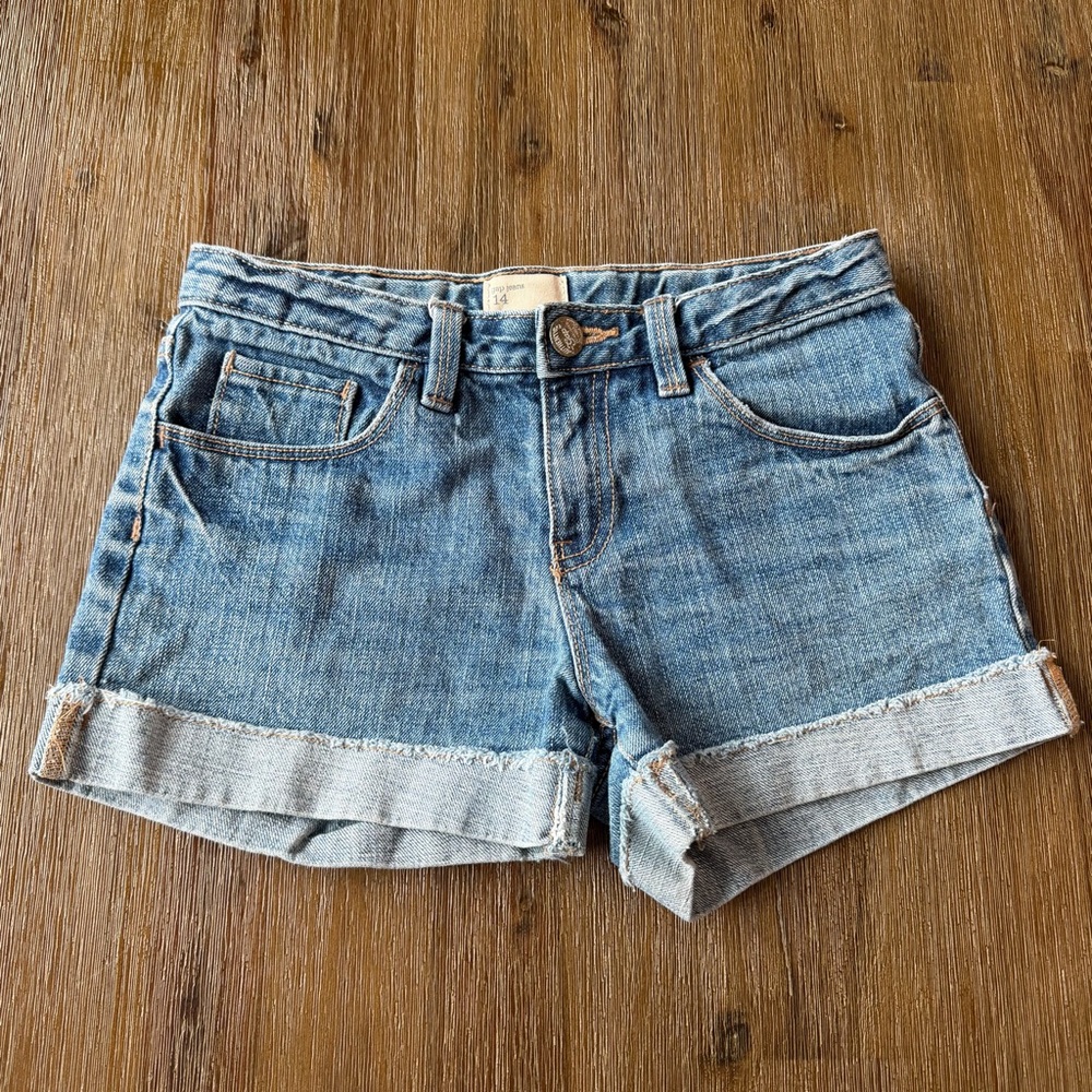 3/24$ GAP Kids Blue Denim Jean Shorts size 14